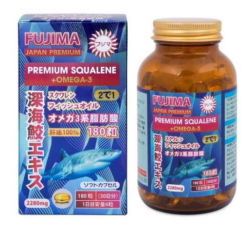 Сквален акулий 2280 мг и Омега-3 (Premium Squalene Omega-3 Fujima) 180 капсул на 30 дней