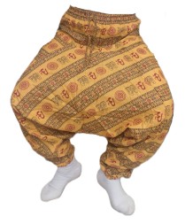 Аладины штаны, желтый Ом, хлопок 