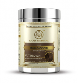 Краска Каштановая для волос травяная Кхади (Herbal Hair Colour Nut Brown Khadi) 150 г 