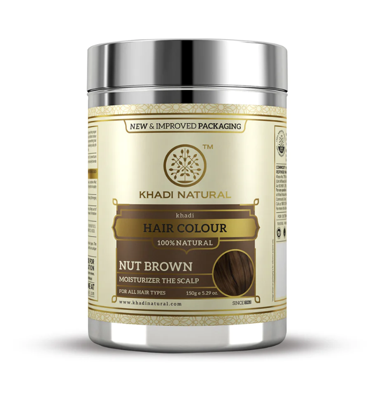 Краска Каштановая для волос травяная Кхади (Herbal Hair Colour Nut Brown Khadi) 150 г 