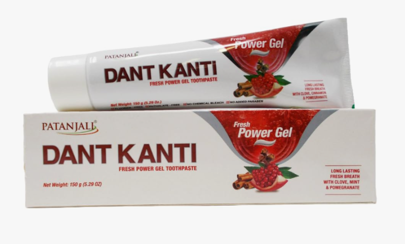 Зубная паста-гель Дант Канти с корицей и гранатом Патанджали (Fresh Power gel Dant Kanti Patanjali) 150 г