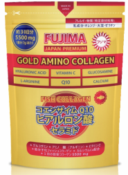 Коллаген японский рыбный насыщенный витаминами (Japan Premium Gold Amino Collagen Fujima) 210 г (5500мг)