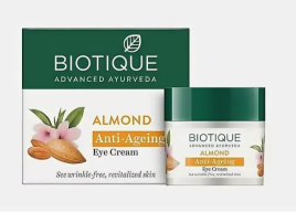 Крем для кожи вокруг глаз против морщин с миндалем Биотик (Bio Almond Anti Ageing Eye Cream Biotique) 15 г