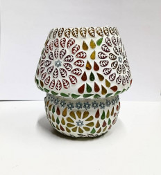 Лампа винтажная электрическая настольная, стекло 13 см х 12 см х 7 см 2