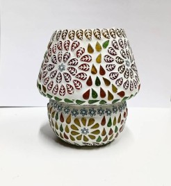 Лампа винтажная электрическая настольная, стекло 13 см х 12 см х 7 см 2