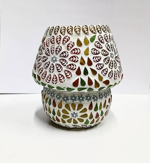 Лампа винтажная электрическая настольная, стекло 13 см х 12 см х 7 см 2