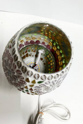 Лампа винтажная электрическая настольная, стекло 13 см х 12 см х 7 см 2