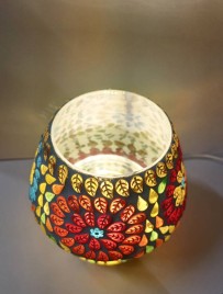 Лампа винтажная электрическая настольная, стекло 13 см х 12 см х 7 см 2