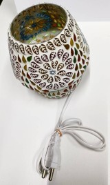 Лампа винтажная электрическая настольная, стекло 13 см х 12 см х 7 см 2