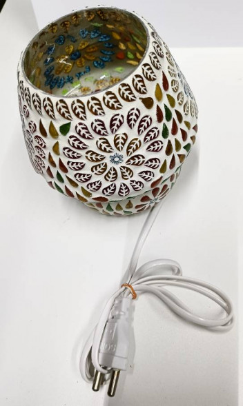 Лампа винтажная электрическая настольная, стекло 13 см х 12 см х 7 см 2