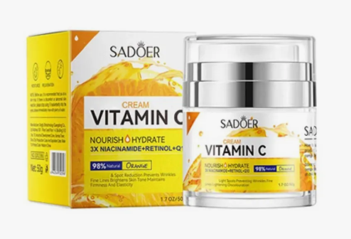 Крем осветляющий для лица с ретинолом, ниацинамидом и q10 (Whiten cream Vitamin C Niacinamide Retinol Q10 Sadoer) 50 г