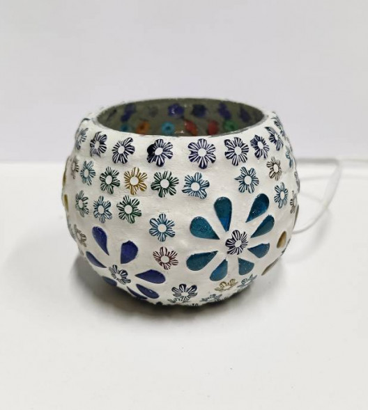 Лампа винтажная электрическая настольная, стекло шар 13 см х 13см 