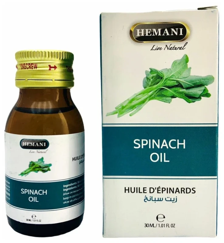 УЦЕНКА! Масло Шпината Хемани СРОК ДО 09.2026 (Spinach oil Hemani) 30 мл 