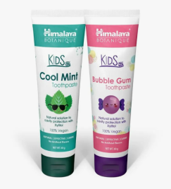 Набор детской зубной пасты Освежающая мята и Бабл Гам Хималая (Kids Toothpaste Himalaya) 80 г + 80 г