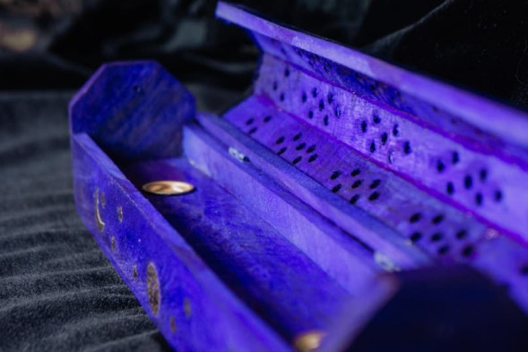 Пенал для благовоний Синий дерево Шишам