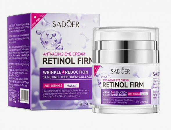 Крем для кожи вокруг глаз против морщин с ретинолом (Anti-Aging Eye Cream Retinol Firm Sadoer) 30 г