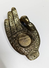 Подставка металлическая рука, бронза