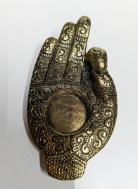 Подставка металлическая рука, бронза