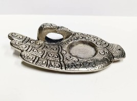 Подставка металлическая рука, серебро