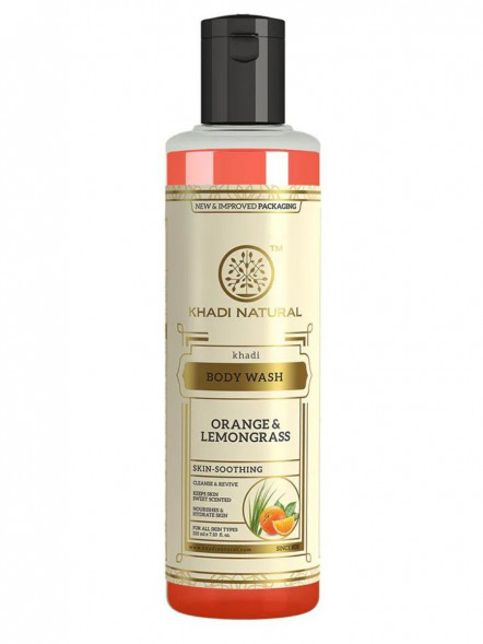 Гель для душа Апельсин и Лемонграсс Кхади (Herbal Body Wash Khadi Orange and Lemongrass Khadi) 210 мл