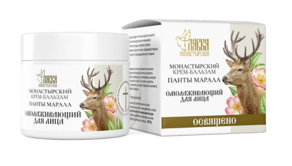 Крем-бальзам омолаживающий для лица с пантами марала (Монастырская лавка) 50 мл