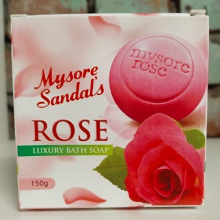 УЦЕНКА! Мыло с розой сандаловое Майсор ПОМЯТА УПАКОВКА (Mysore Sandal's Rose Luxury Bath Soap Karnataka) 150 г