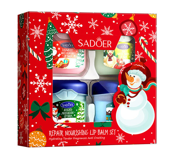 Бальзам для губ косметический набор подарочный (Sadoer Repair nourishing Lip Balm Set) 7 г х 4 шт