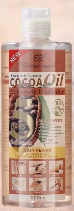 Масло массажное для лица и тела Какао (Remix Music Whitening Cocoa Oil) 500 мл