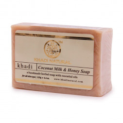 УЦЕНКА! Мыло Кокосовое молоко и Мед Кхади ПОМЯТО (COCONUT MILK & HONEY SOAP Khadi) 125 г