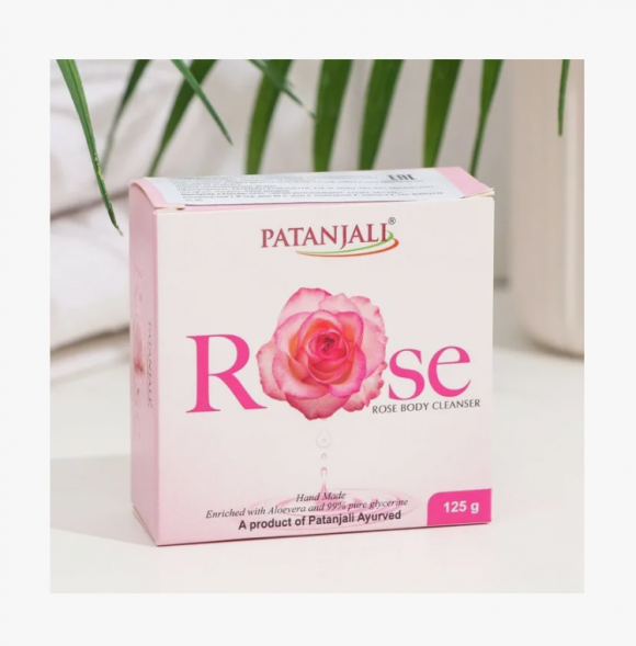 Мыло для лица и тела с Розой Патанджали (Rose Soap Body Cleanser Patanjali) 125 г