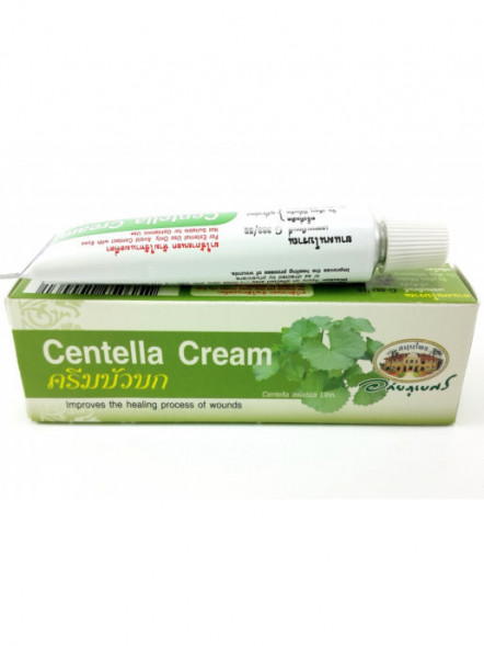 Тайский ранозаживляющий крем против шрамов, растяжек с Центеллой Азиатской (Improves Wound Healing Process Abhaibhubejhr Centella Cream) 10 г