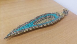 Подставка под благовония лыжа Зеленая мозаика металл 22 см