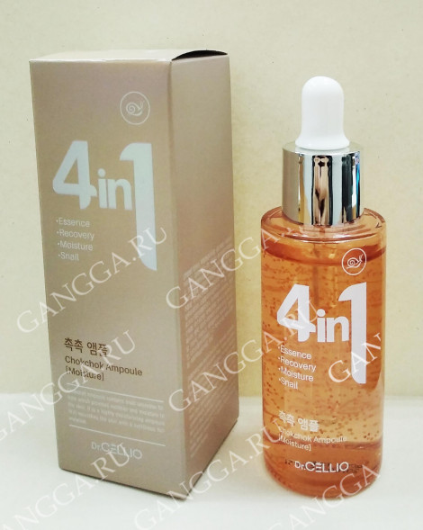 Сыворотка ампульная увлажняющая с Муцином Улитки  (4 in 1 Chokchok Ampoule Dr. CELLIO) 50 мл