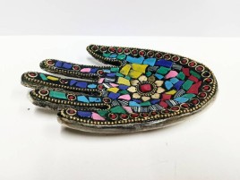 Подставка металлическая рука, мозаика цветная