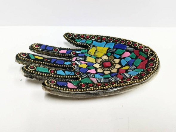 Подставка металлическая рука, мозаика микс