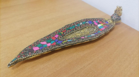 Подставка под благовония лыжа Цветная мозаика металл 22 см