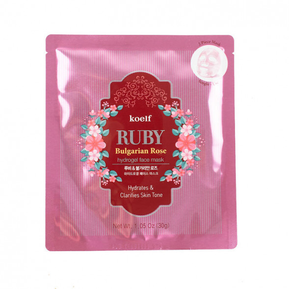 Маска для лица с экстрактом Розы (Ruby bulgarian Rose face Mask Koelf) 2 шт 30 г