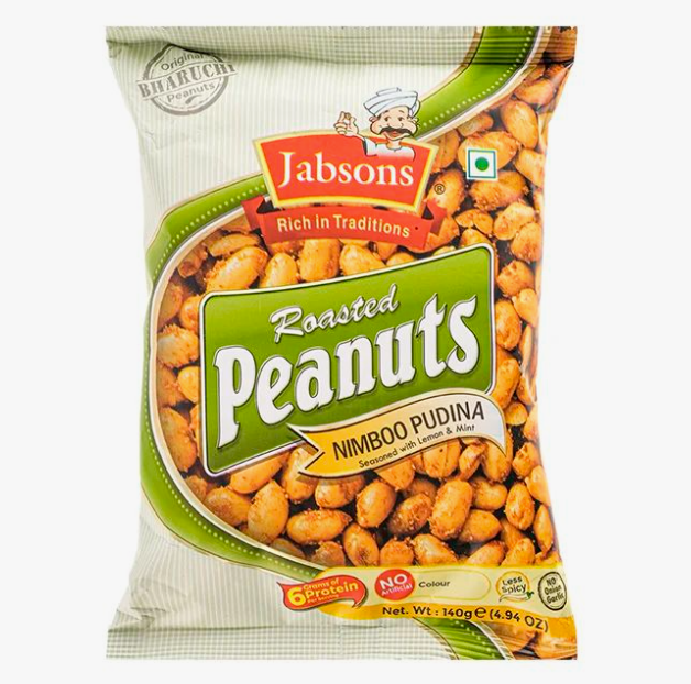 Арахис обжаренный с лимоном и мятой (Roasted peanut Nimboo pudina Jabsons) 140 г