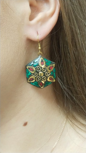Индийские серьги Цветок