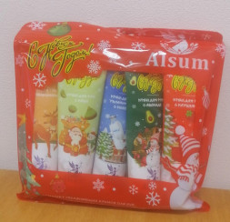 Набор кремов для рук С Новым Годом! апельсин, киви, молоко, авокадо, клубника (Alsum Hand Cream set) 5 шт x 30 г