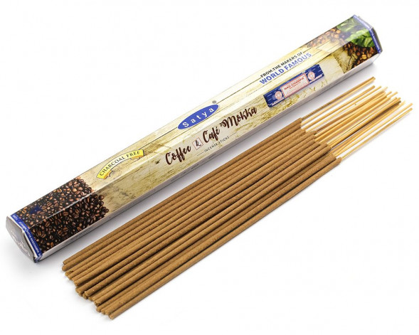 Благовония без угля Кофе и Кафе Мокка шестигранник Сатья (Coffee and Cafe Mokka Charcoal free Satya) 20 шт