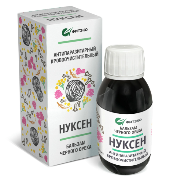 Бальзам Черного Ореха Нуксен Антипаразитарный кровоочистительный (Фитэко) 100 мл