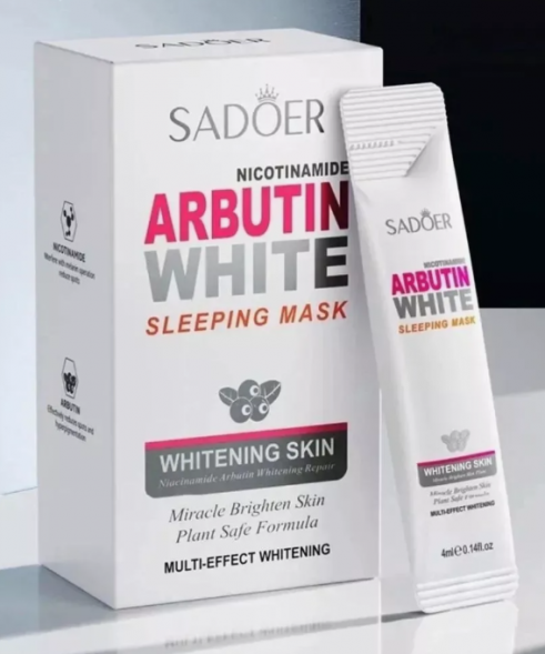 Маска ночная отбеливающая для лица с арбутином в стиках (Sadoer Nicotinamide Arbutin White sleeping mask) 4 г х 20 шт