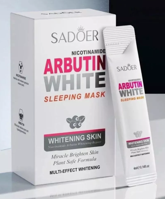 Маска ночная отбеливающая для лица с арбутином в стиках (Sadoer Nicotinamide Arbutin White sleeping mask) 4 г х 20 шт