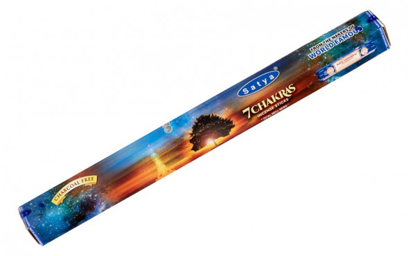 Благовония без угля 7 чакр шестигранник Сатья (7 Chakras Charcoal free Satya) 20 шт