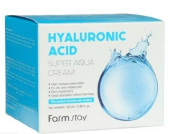 Крем для лица увлажняющий с гиалуроновой кислотой (Hyaluronic Acid Super Aqua Cream FarmStay) 100 мл