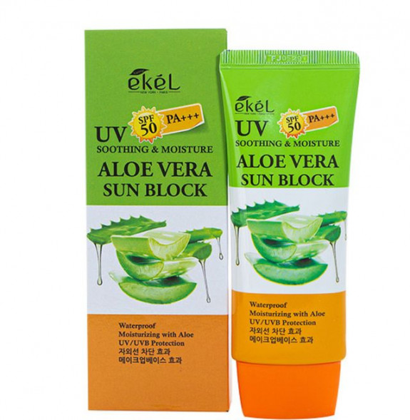 Солнцезащитный крем с Алое вера (Ekel UV SPF 50 Aloe vera sun block) 70 мл