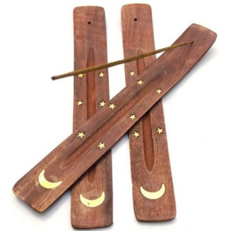 Подставка под благовония лыжа Луна дерево 26 см в ассортименте