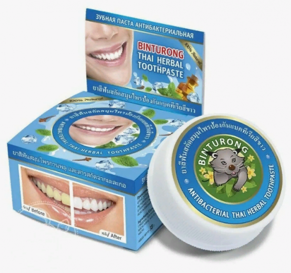 Зубная паста антибактериальная (Binturong Antibacterial Thai  Herbal Toothpaste) 33 г