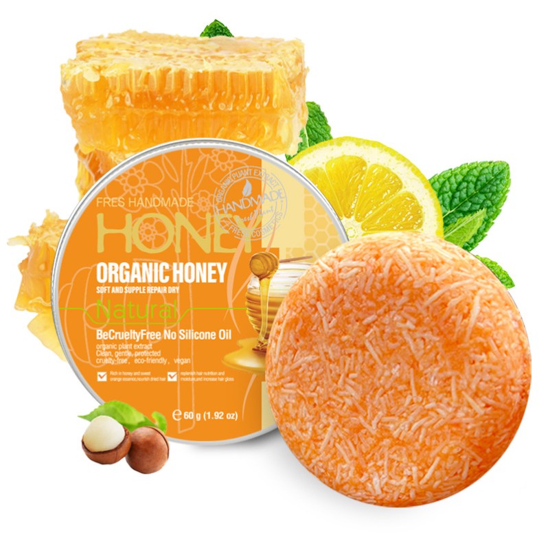 Твердый шампунь для волос На меду (Natural Organic Honey Shampoo Soap) 60 г